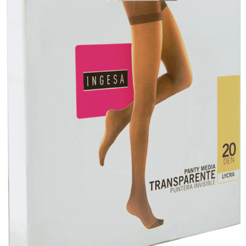 panty media lycra grosor de 20 transparente color beige